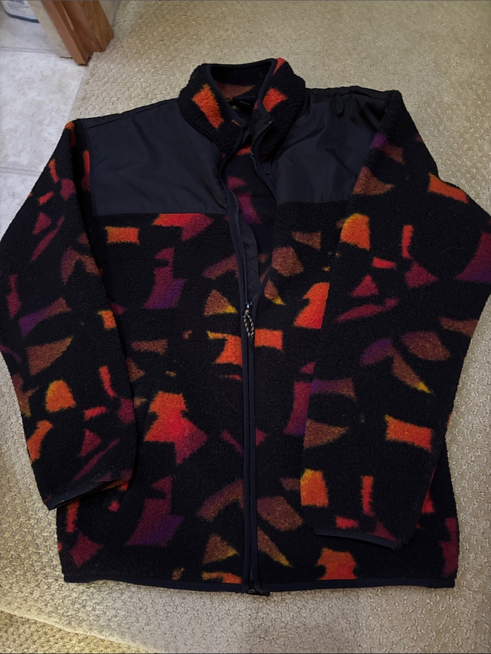 all in motion Black Fleece with Orange and Purple Accent Print